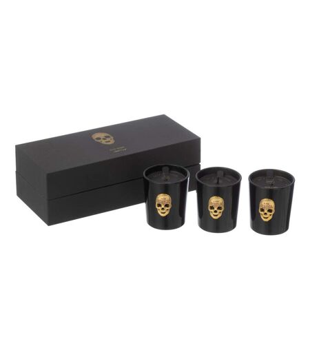 Lot de 3 Bougies Parfumées Crane Nuit 21cm Mysterious Palace