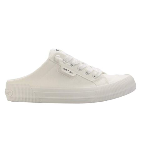 Tennis Plates Et Unies À Talon Ouvert En Toile Style Mules Cheery Femme Blanc Rocket Dog