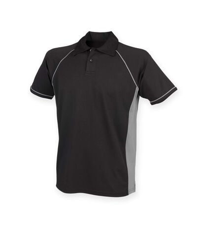 Polo Sport À Manches Courtes Homme Noir Gris Finden & Hales