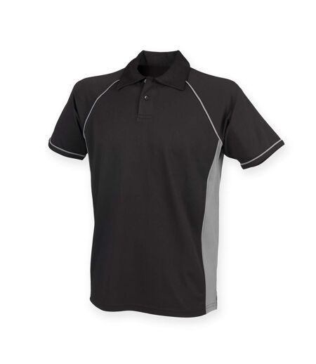 Polo Sport À Manches Courtes Homme Noir Gris Finden & Hales