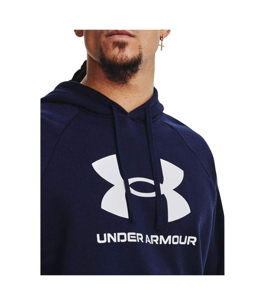 Sweat À Capuche Style Logo Rival Homme Bleu Marine Under Armour-4