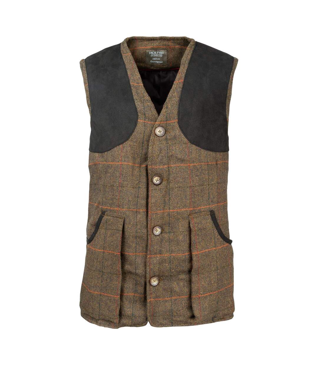 Mens Tweed Shooting Waistcoat Brown Jack Pyke-1
