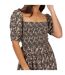 Womens/ladies Floral Square Neck Puff Sleeve Mini Dress Pink Multicoloured Brave Soul-4