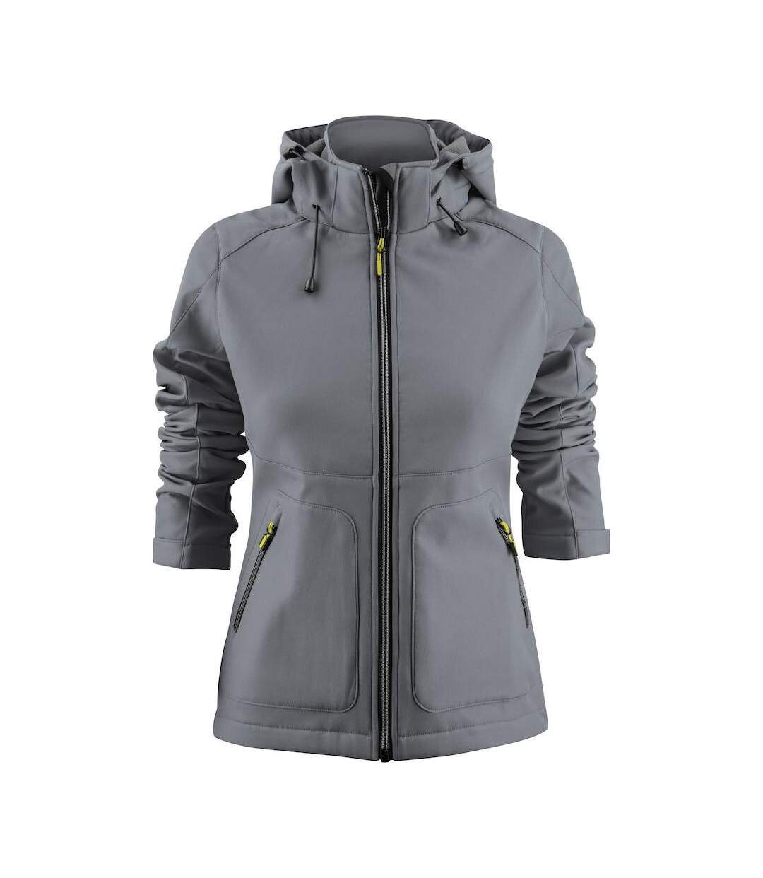 Womens/ladies Karting Soft Shell Jacket Steel Grey Printer-1