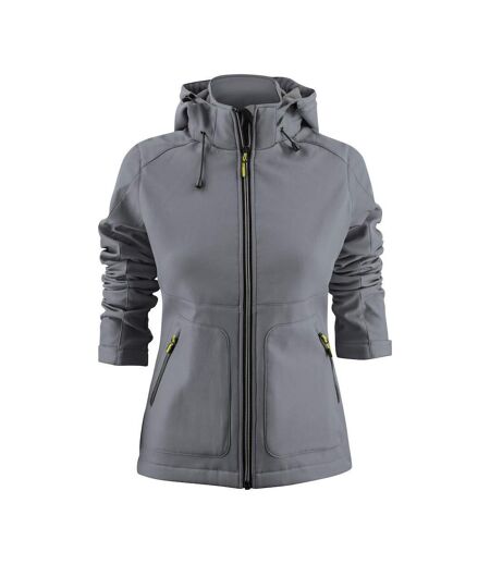 Womens/ladies Karting Soft Shell Jacket Steel Grey Printer