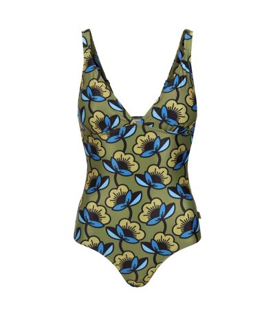 Maillot de bain 1 pièce orla kiely femme vert kaki Regatta