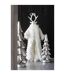Statue Cerf Debout Manteau 76cm Blanc-3
