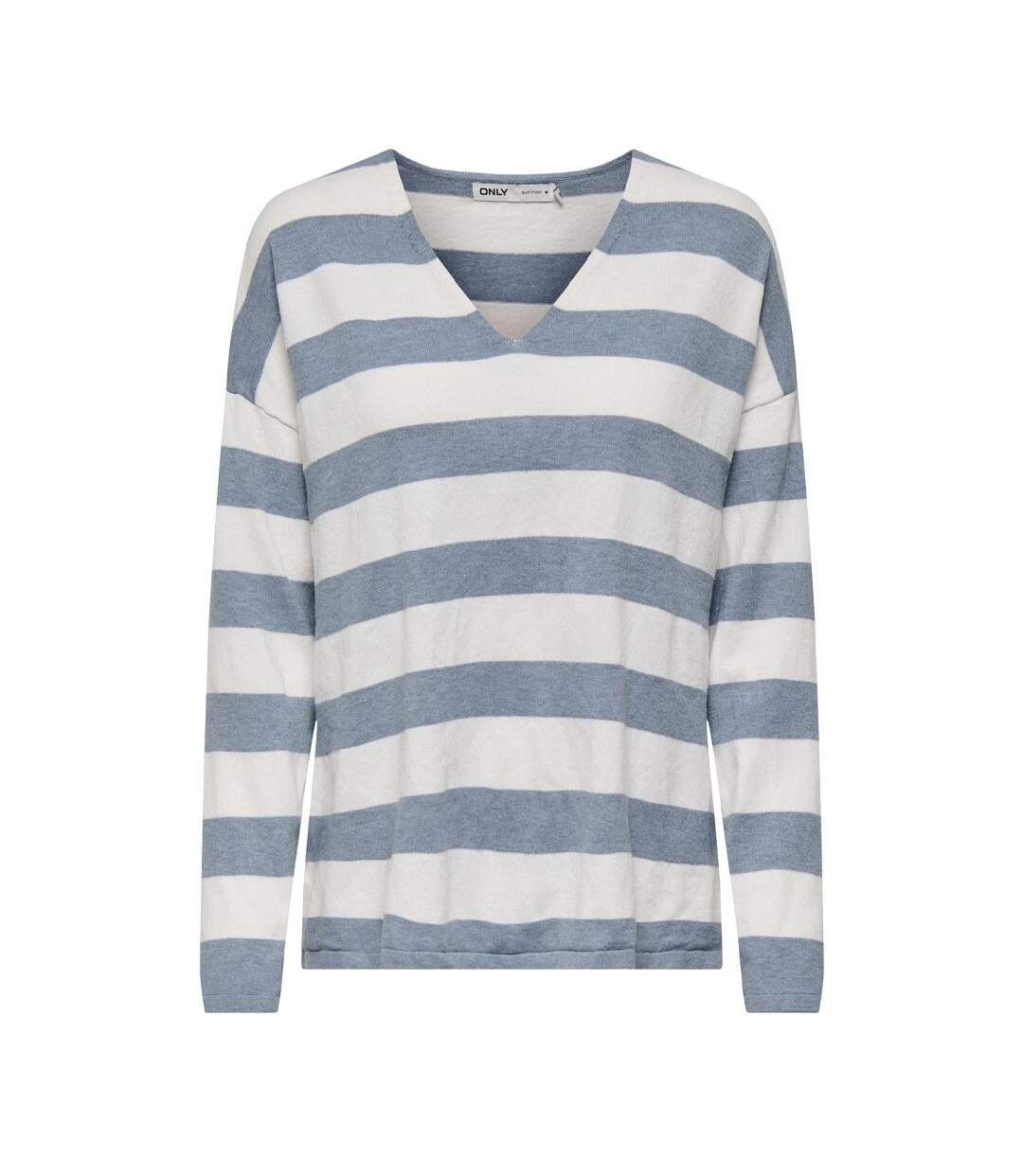 Pull bleu à rayures femme only chianti - l-1