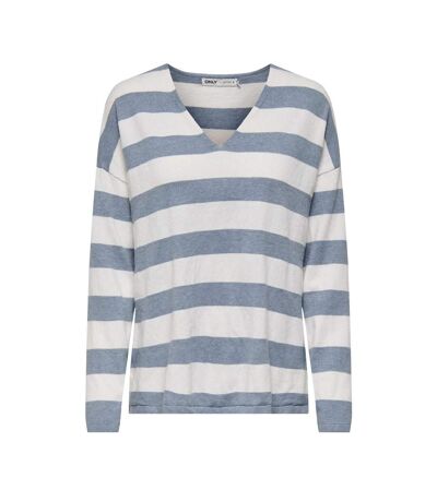 Pull bleu à rayures femme only chianti - l