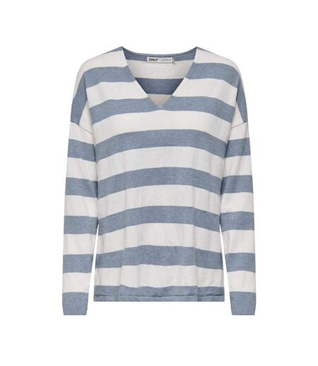 Pull bleu à rayures femme only chianti - l