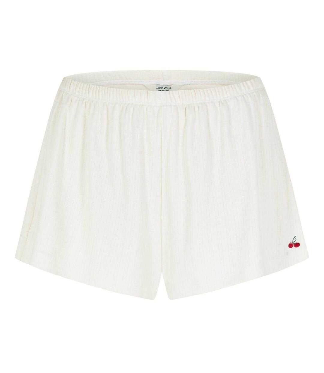 Womens/ladies Cotton Relaxed Fit Sweat Shorts Vintage White Jack Wills-2