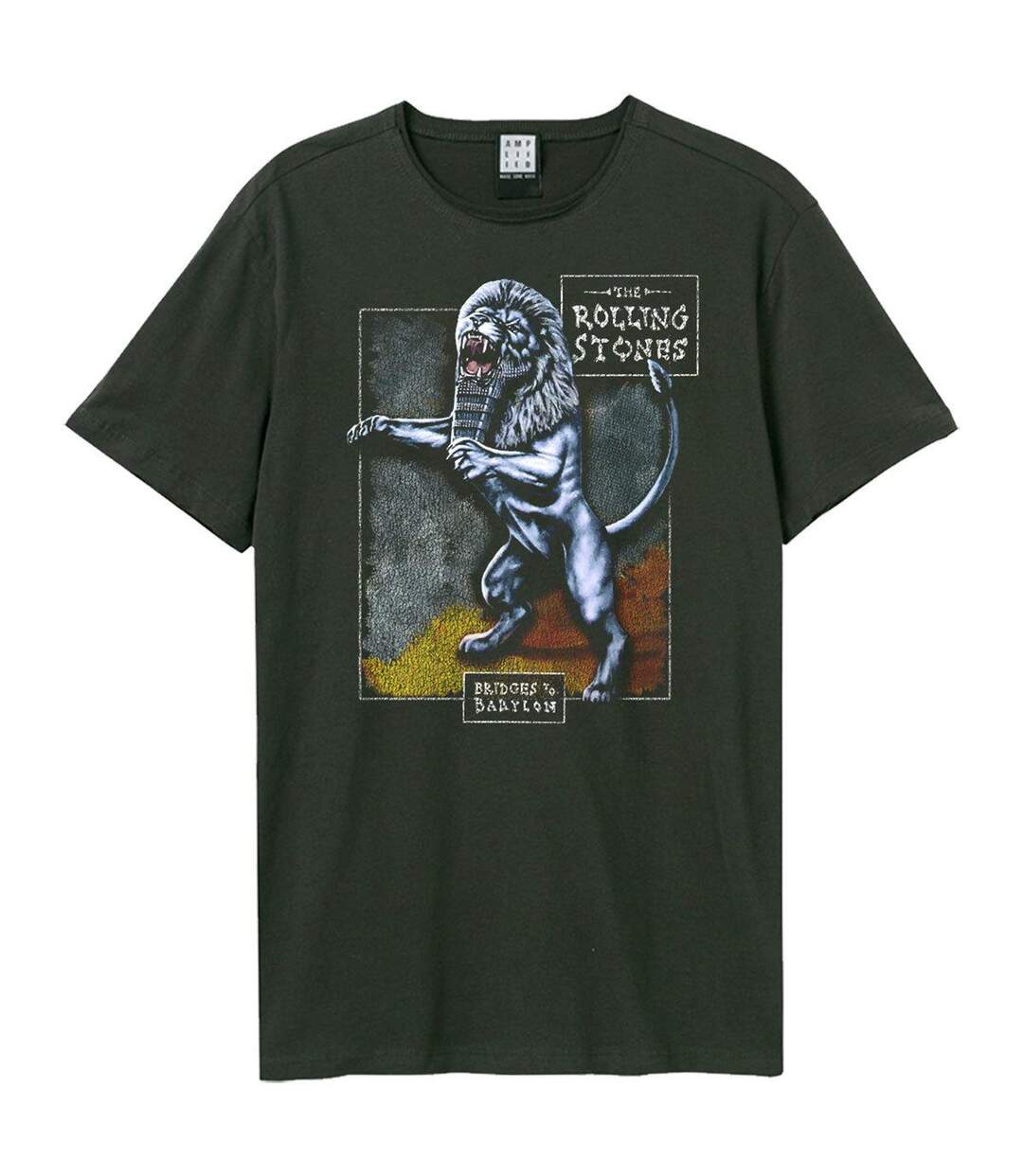 Mens Bridges To Babylon The Rolling Stones T-shirt Charcoal Amplified-1