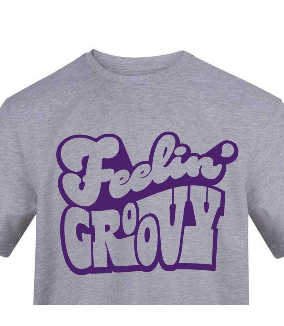Mens Feelin Groovy T-shirt Grey AWD-3