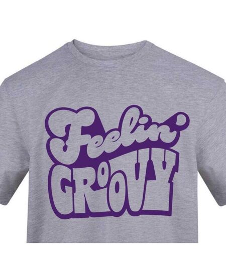 Mens Feelin Groovy T-shirt Grey AWD