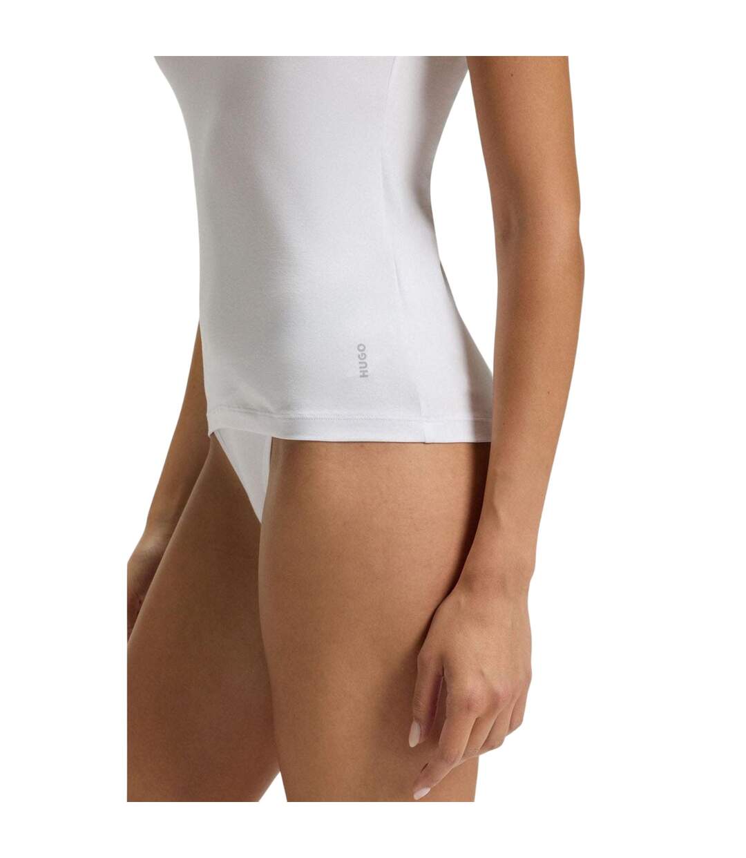 Pack Of 2  Womens/ladies Stretch T-shirt  White Hugo-4