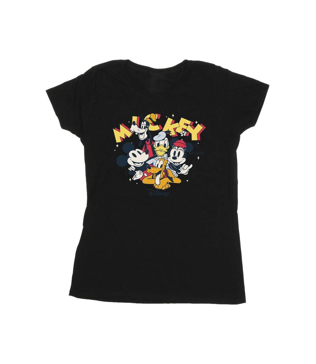 Disney T-shirt en coton du groupe Mickey Mouse pour femmes/femmes (Noir) - UTBI33261-1