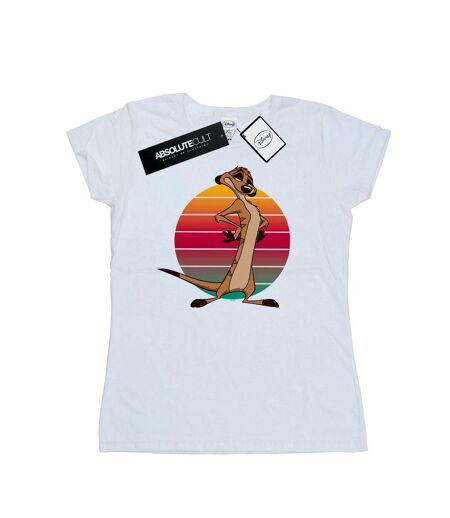 Disney Womens/Ladies The Lion King Timon Sunset Cotton T-Shirt (Blanc) - UTBI25007