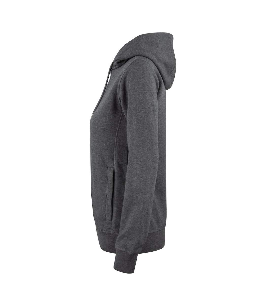 Sweat à capuche premium femme anthracite chiné Clique