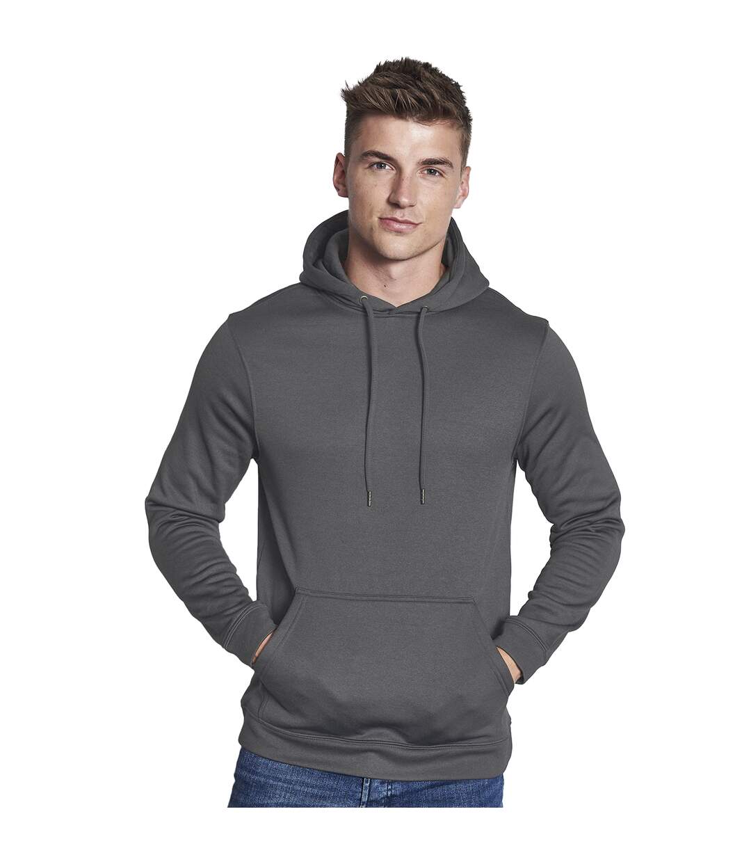 Sweat à capuche adulte unisexe gris acier AWDis