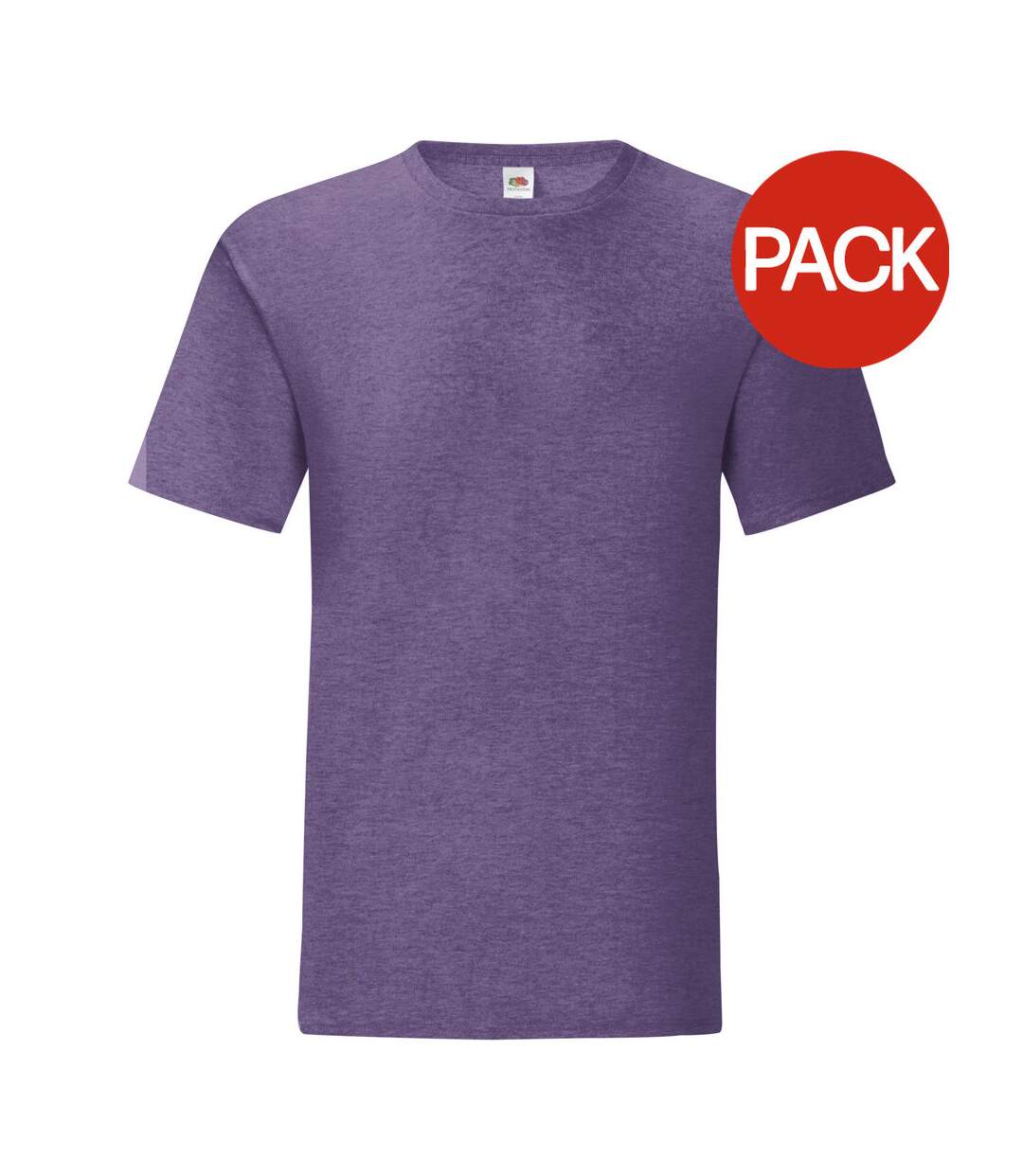 T-shirt iconic hommes violet chiné Fruit of the Loom-1