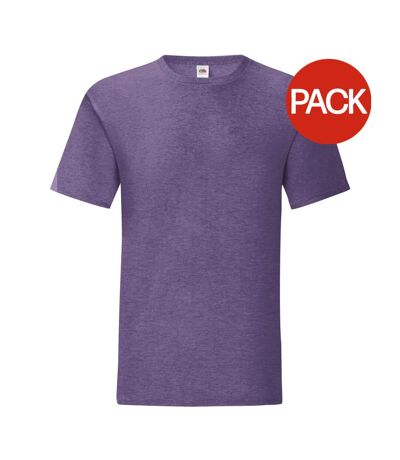 T-shirt iconic hommes violet chiné Fruit of the Loom