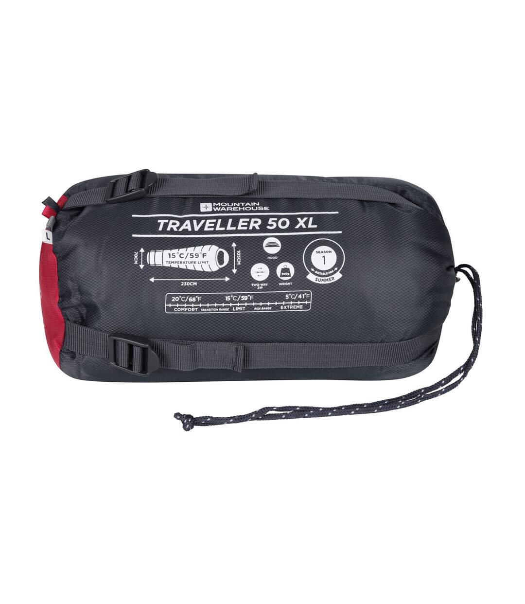 Traveller Sleeping Bag Xl Red Mountain Warehouse-4