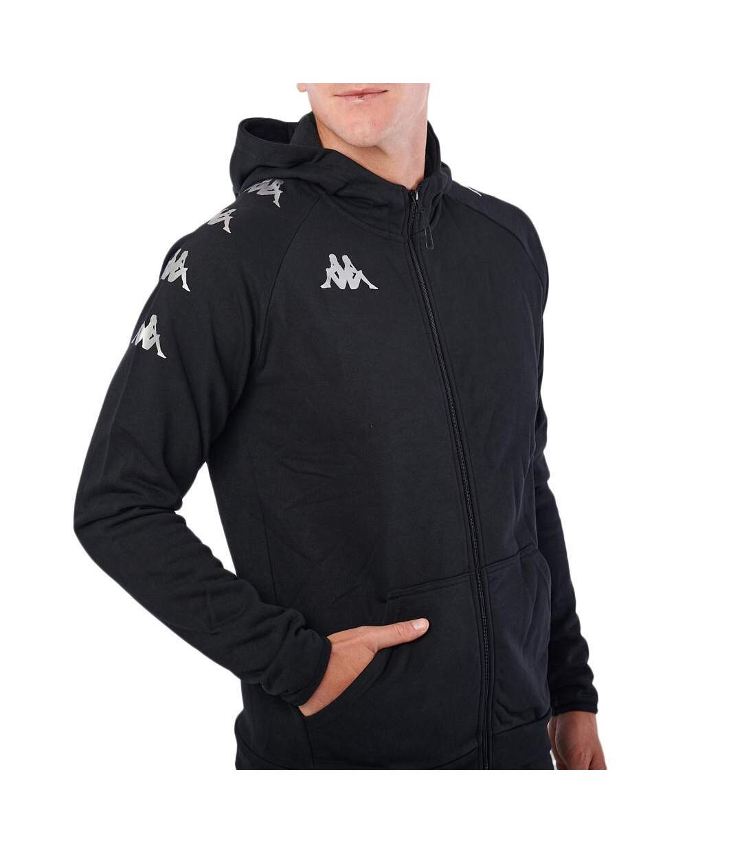 Sweat Zippé Noir/Argenté Homme Kappa Divieto - L-1