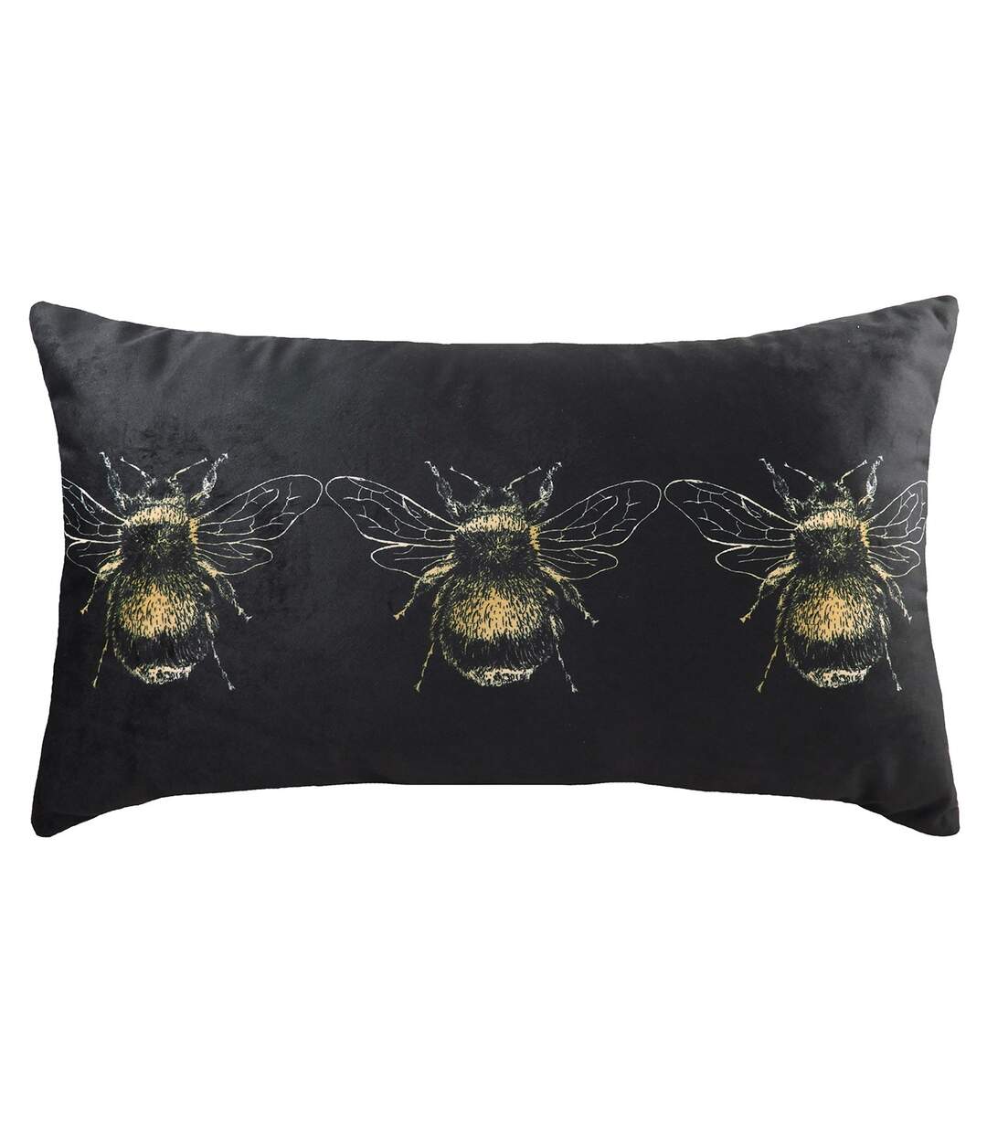 Bee cushion cover 43cm x 43cm black Evans Lichfield