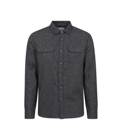 Mens trace flannel long-sleeved shirt dark grey Mountain Warehouse