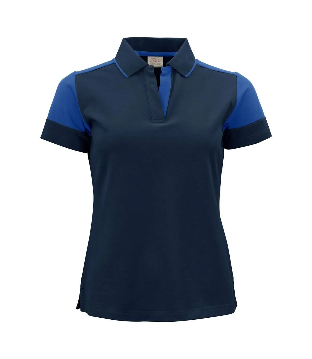 Womens/ladies Polo Shirt Navy Cobalt Printer PRIME-2