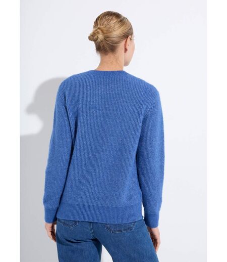 Pull doux maille ajourée fibres recyclées et laine