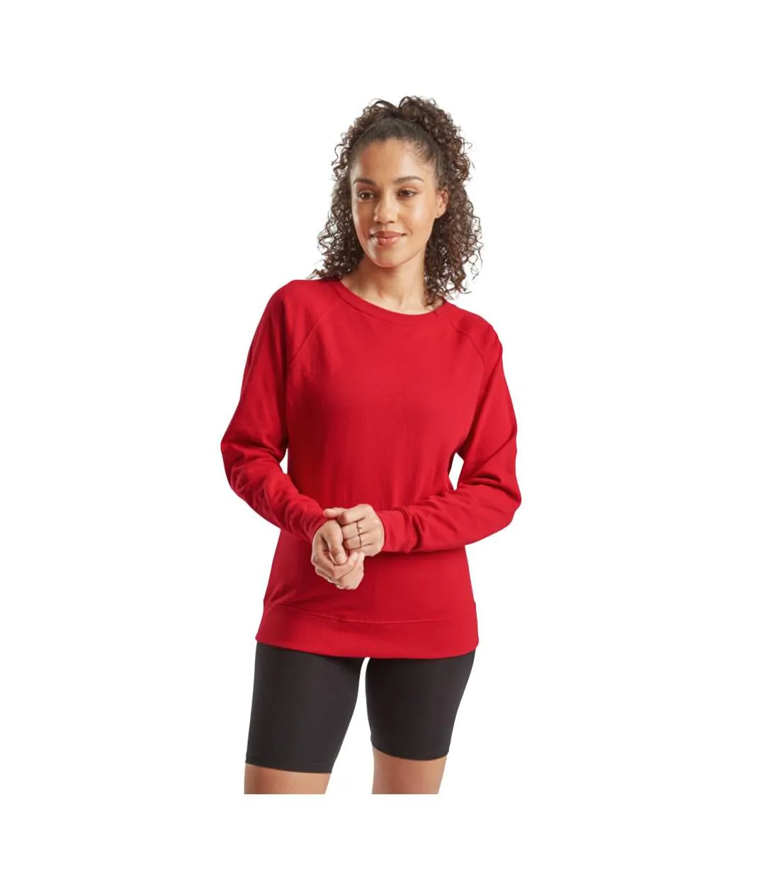 Sweat Manches Raglan Femme Rouge Fruit Of The Loom-1
