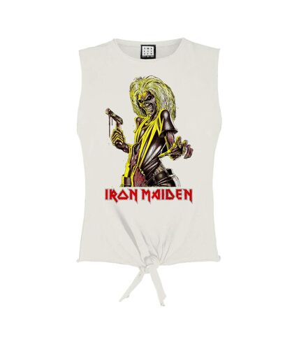 Amplified Womens/Ladies Killers Iron Maiden Vintage Crop Top (White) - UTGD1721