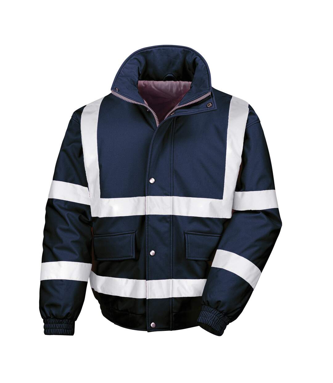 Result Mens Reflective Safety Padded Softshell Blouson Jacket (Navy)