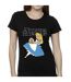 Disney Femme/Ladies Alice In Wonderland - T-shirt en coton avec fleurs (Noir) - UTBI6883-3