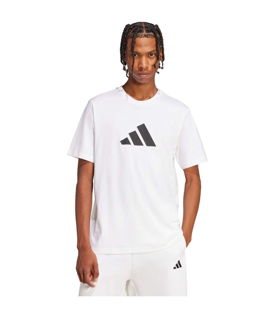 T-shirt Style 3 Rayures Homme Blanc Adidas-1