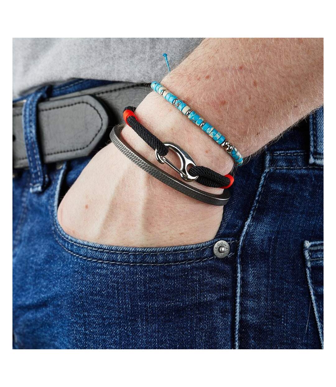 Bracelet noir homme geographical norway 315033 - taille unique-2