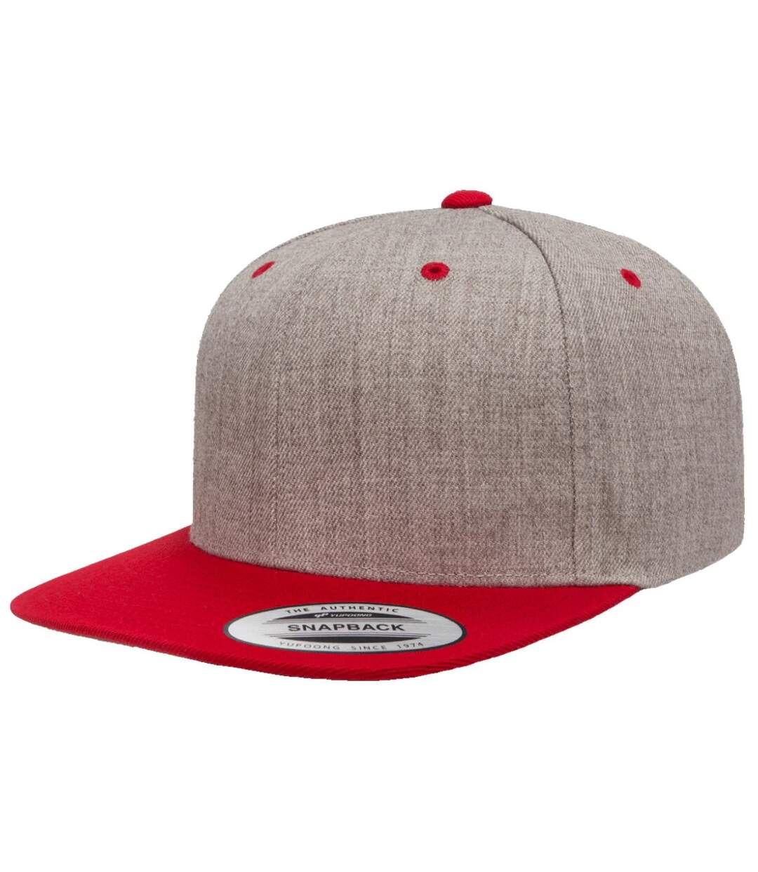 Casquette ajustable classique homme gris / rouge Yupoong-1