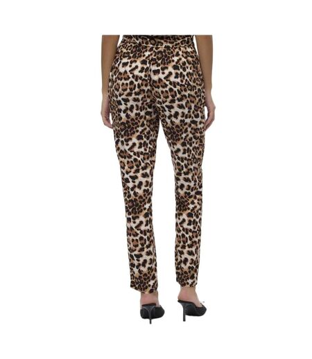 Pantalon fluide léopard noir/beige femme vero moda easy joy - l