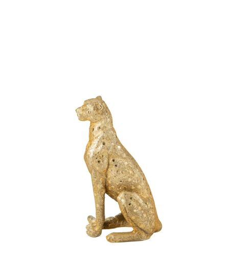Statue Léopard Assis Odis 60cm Doré