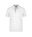 Polo Motif/style Uni Homme Bleu Marine Blanc James And Nicholson-1