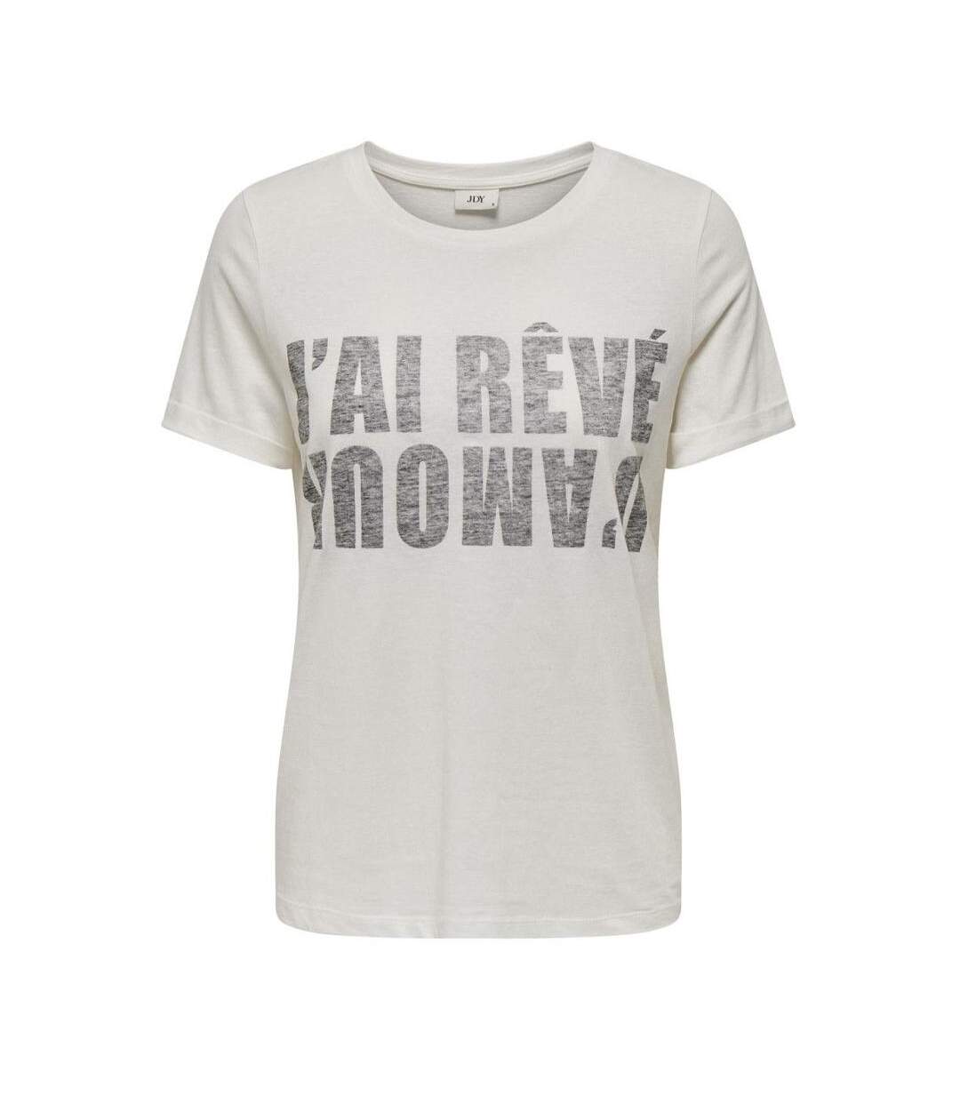T-shirt blanc femme jdy kitty-1
