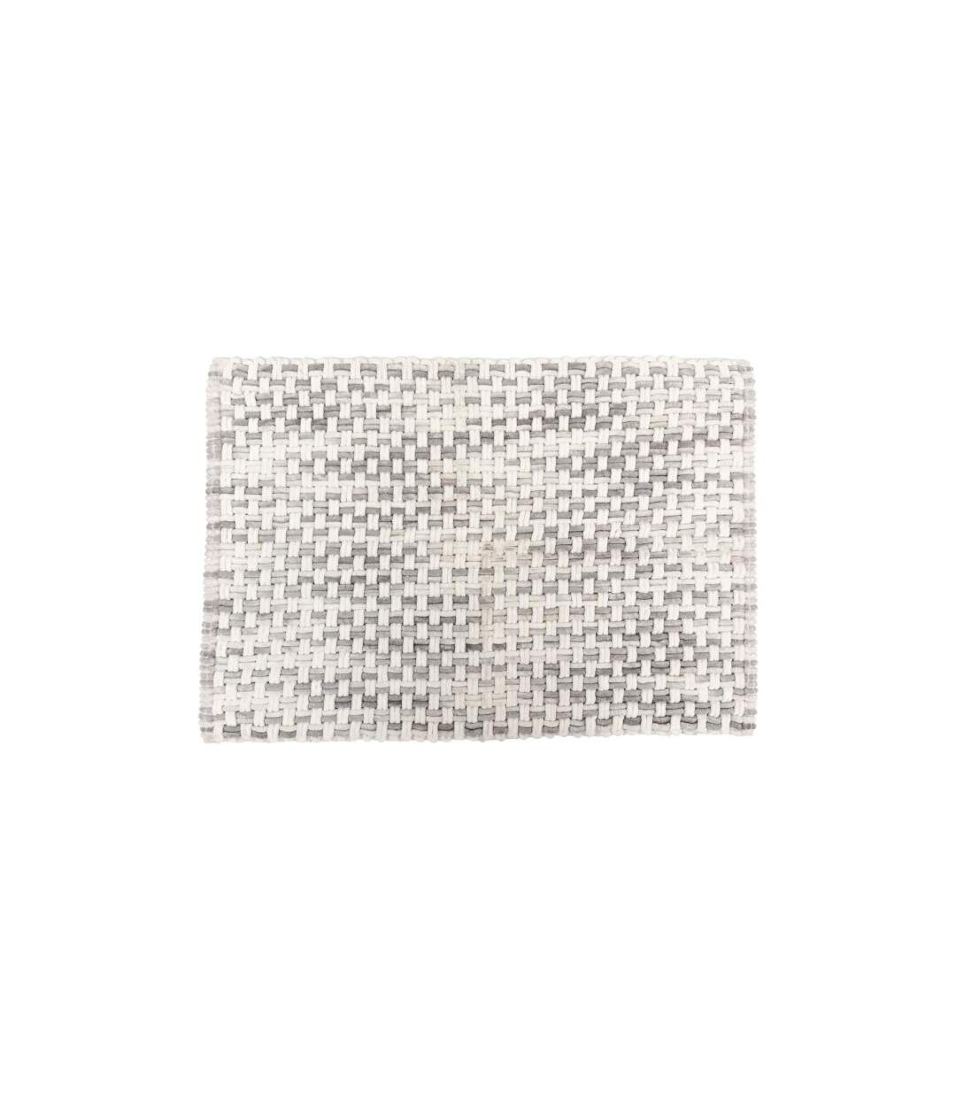 Tapis de Bain Tressé en Coton Dégradé 50x75cm Gris-1