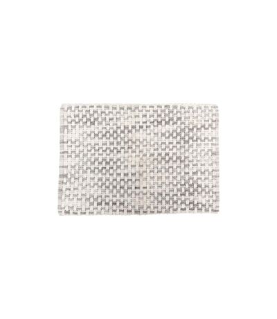 Tapis de Bain Tressé en Coton Dégradé 50x75cm Gris