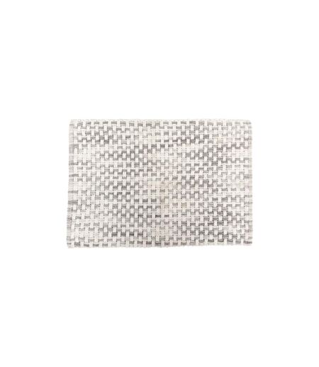 Tapis de Bain Tressé en Coton Dégradé 50x75cm Gris