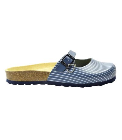 Sanosan Womens/Ladies Florencia Stripe Leather Sandals (Blue) - UTBS4299