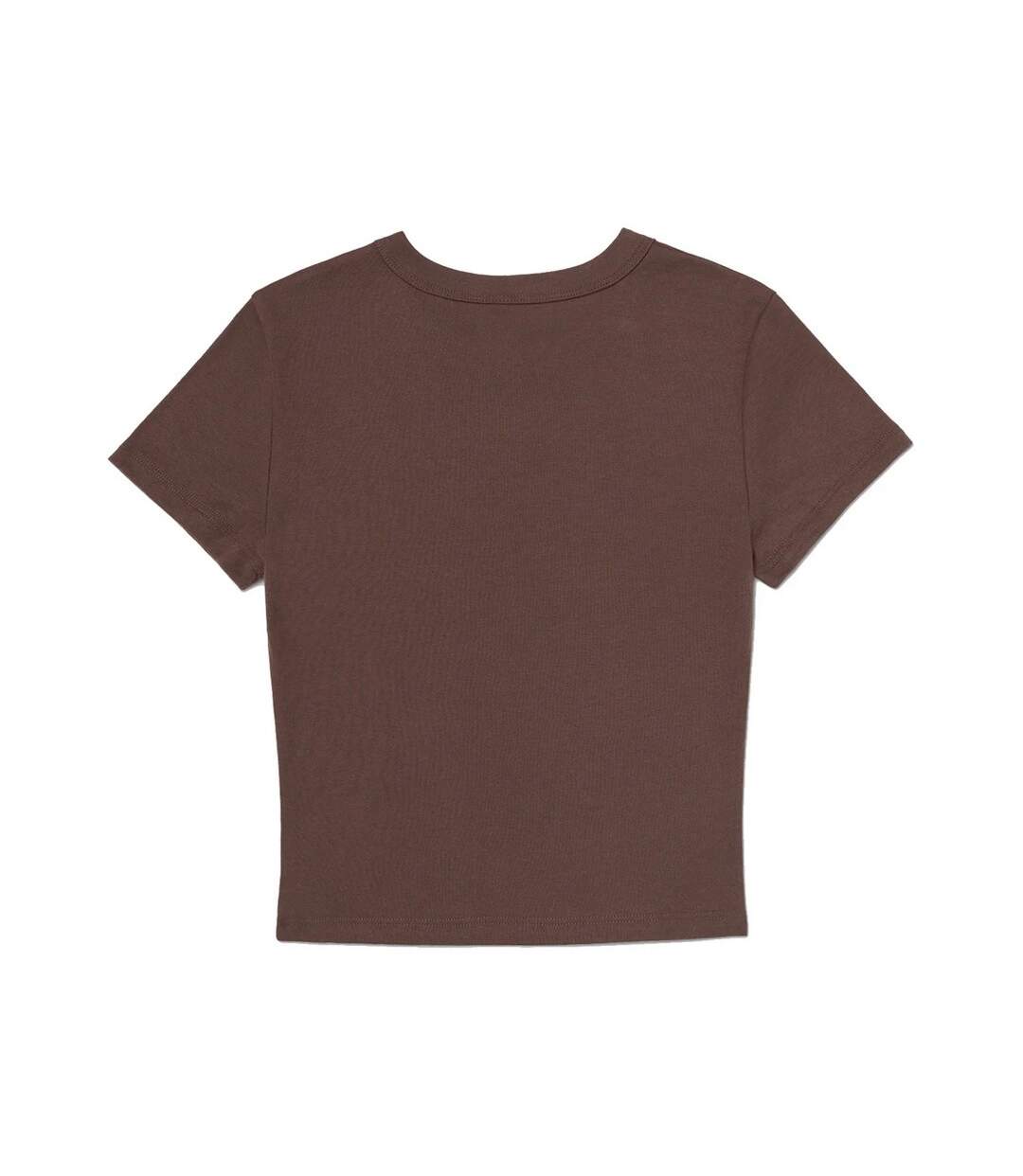 Womens/ladies Micro-rib Crop T-shirt Cocoa Solid Bella + Canvas-2