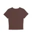 Womens/ladies Micro-rib Crop T-shirt Cocoa Solid Bella + Canvas-2