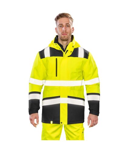 SAFE-GUARD by Result Mens Printable Safety Soft Shell Jacket (Fluorescent Yellow/Black)