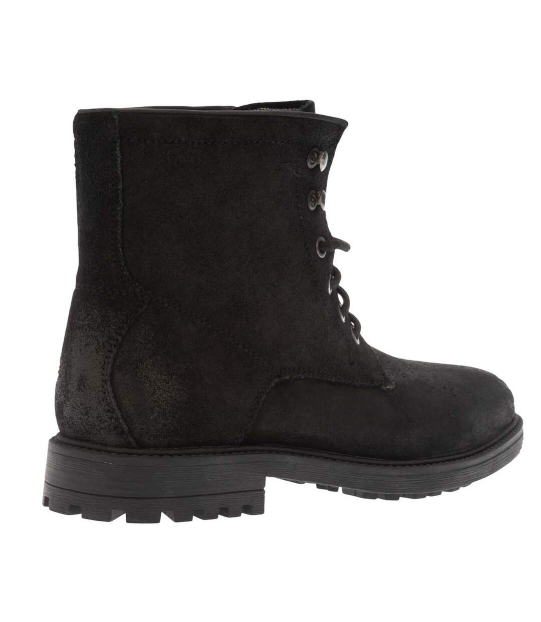 Mens suede flat ankle boots black Dune London-2